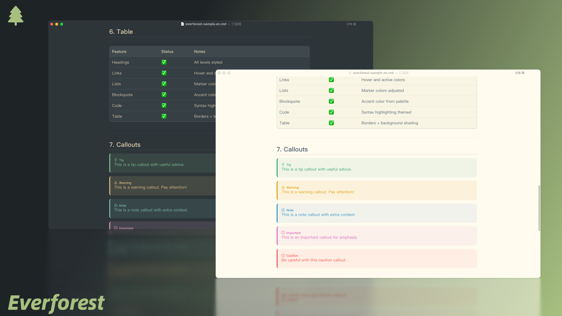 Everforest Theme Preview-3